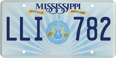 MS license plate LLI782