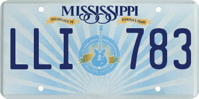 MS license plate LLI783