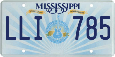 MS license plate LLI785