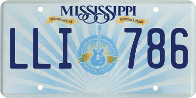MS license plate LLI786