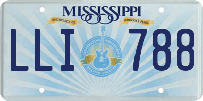 MS license plate LLI788