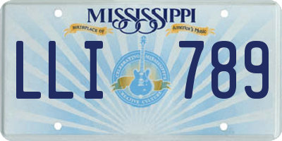 MS license plate LLI789