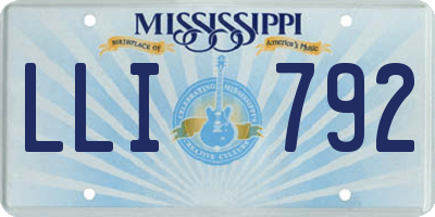 MS license plate LLI792