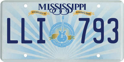 MS license plate LLI793