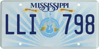 MS license plate LLI798