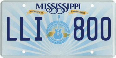 MS license plate LLI800