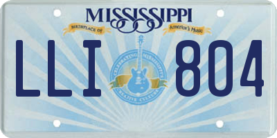 MS license plate LLI804