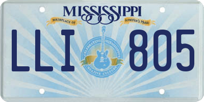 MS license plate LLI805