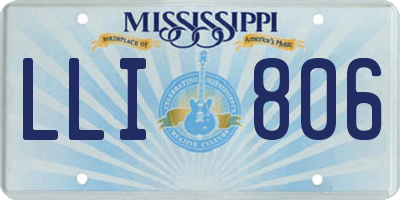 MS license plate LLI806