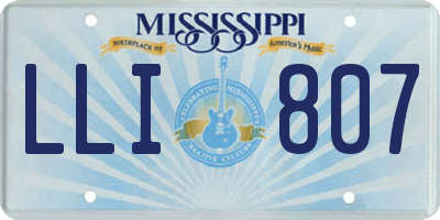 MS license plate LLI807