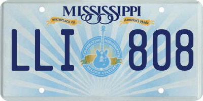 MS license plate LLI808