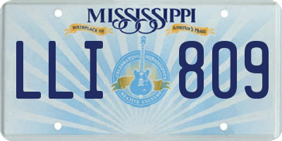 MS license plate LLI809