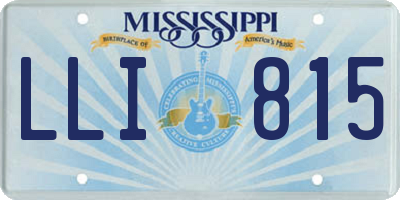 MS license plate LLI815