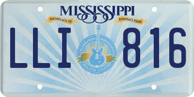MS license plate LLI816