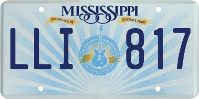 MS license plate LLI817