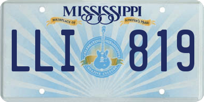 MS license plate LLI819