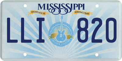 MS license plate LLI820