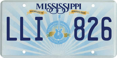 MS license plate LLI826