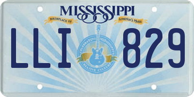 MS license plate LLI829