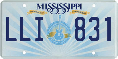 MS license plate LLI831