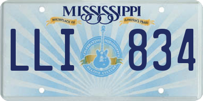 MS license plate LLI834