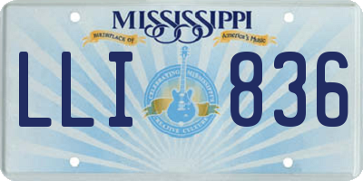 MS license plate LLI836