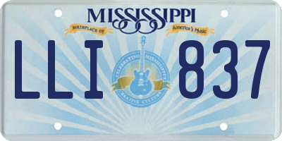 MS license plate LLI837