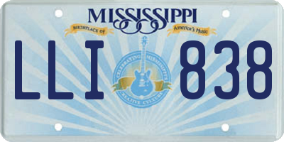 MS license plate LLI838