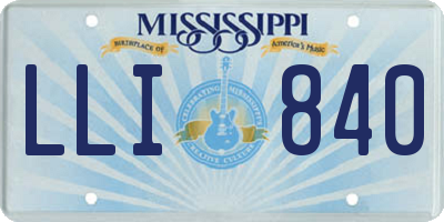 MS license plate LLI840