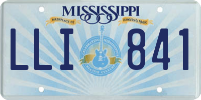 MS license plate LLI841