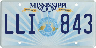 MS license plate LLI843
