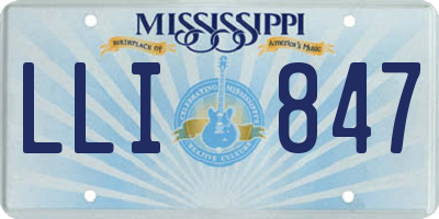 MS license plate LLI847