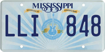MS license plate LLI848