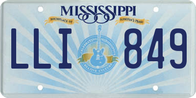 MS license plate LLI849