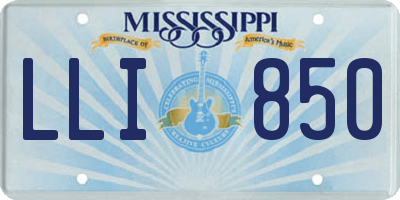 MS license plate LLI850