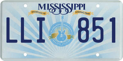 MS license plate LLI851