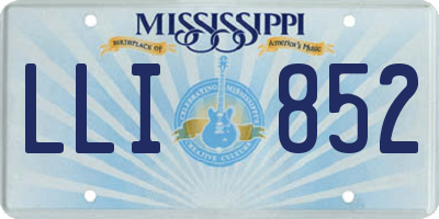 MS license plate LLI852