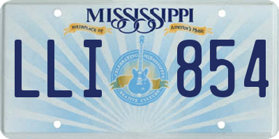 MS license plate LLI854