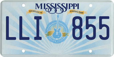 MS license plate LLI855