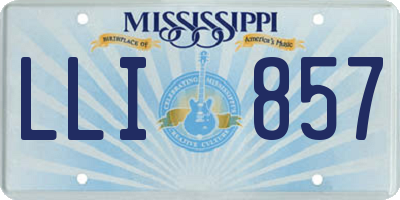 MS license plate LLI857
