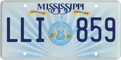 MS license plate LLI859