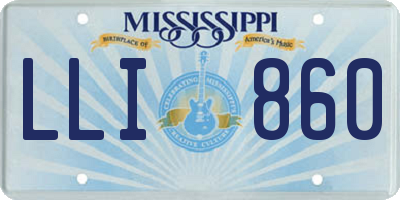 MS license plate LLI860