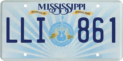 MS license plate LLI861