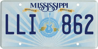 MS license plate LLI862