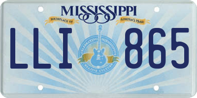 MS license plate LLI865