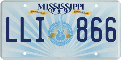MS license plate LLI866
