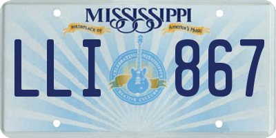 MS license plate LLI867