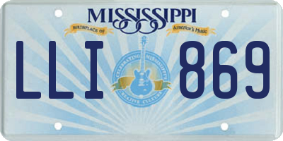 MS license plate LLI869