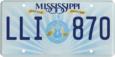 MS license plate LLI870