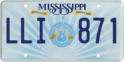MS license plate LLI871